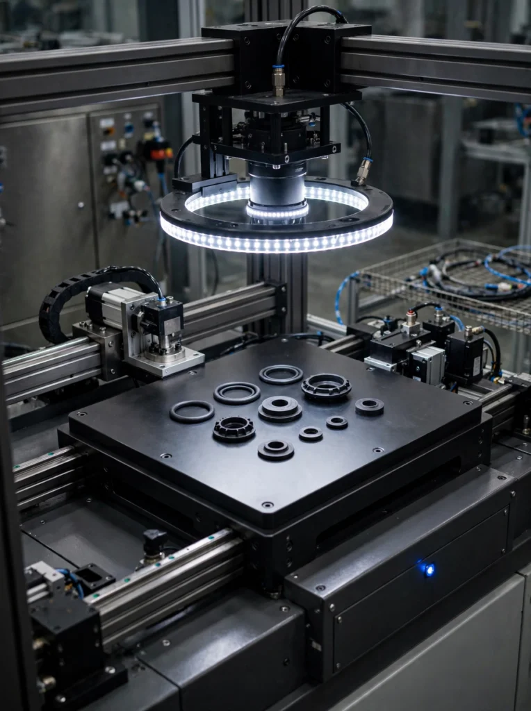 Automated rubber profile and component identification using machine vision
