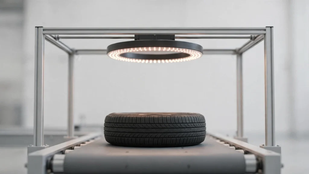 Machine vision system for tyre barcode inspection and reading