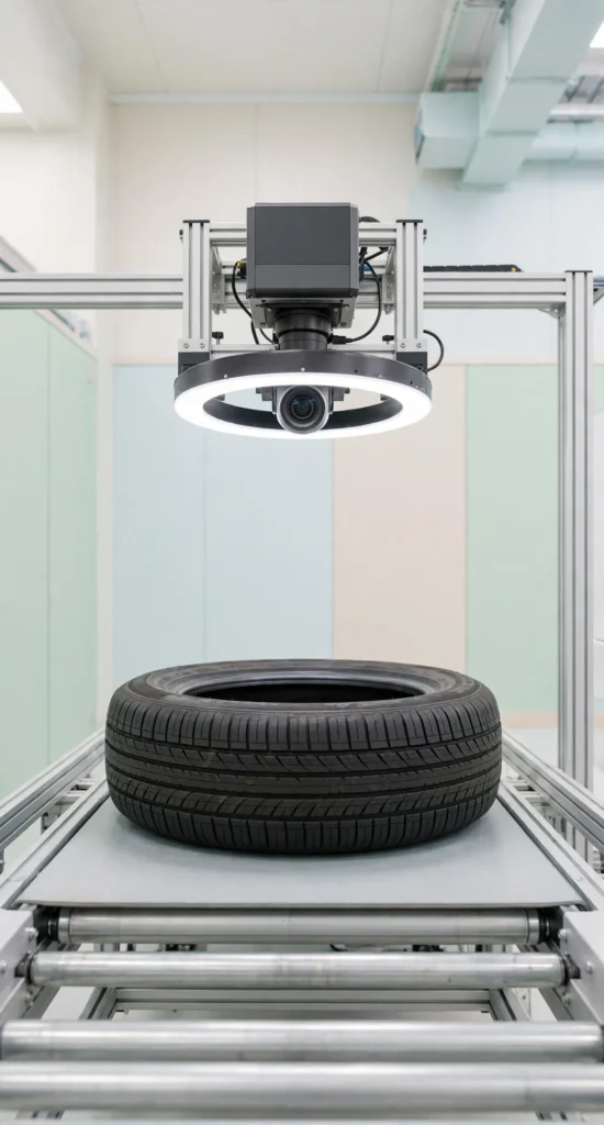Tyre identification system with vision camera